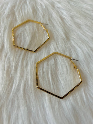 Textured Hexagon Earrings