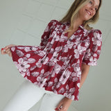 Fall Frenzy Blouse - Merlot