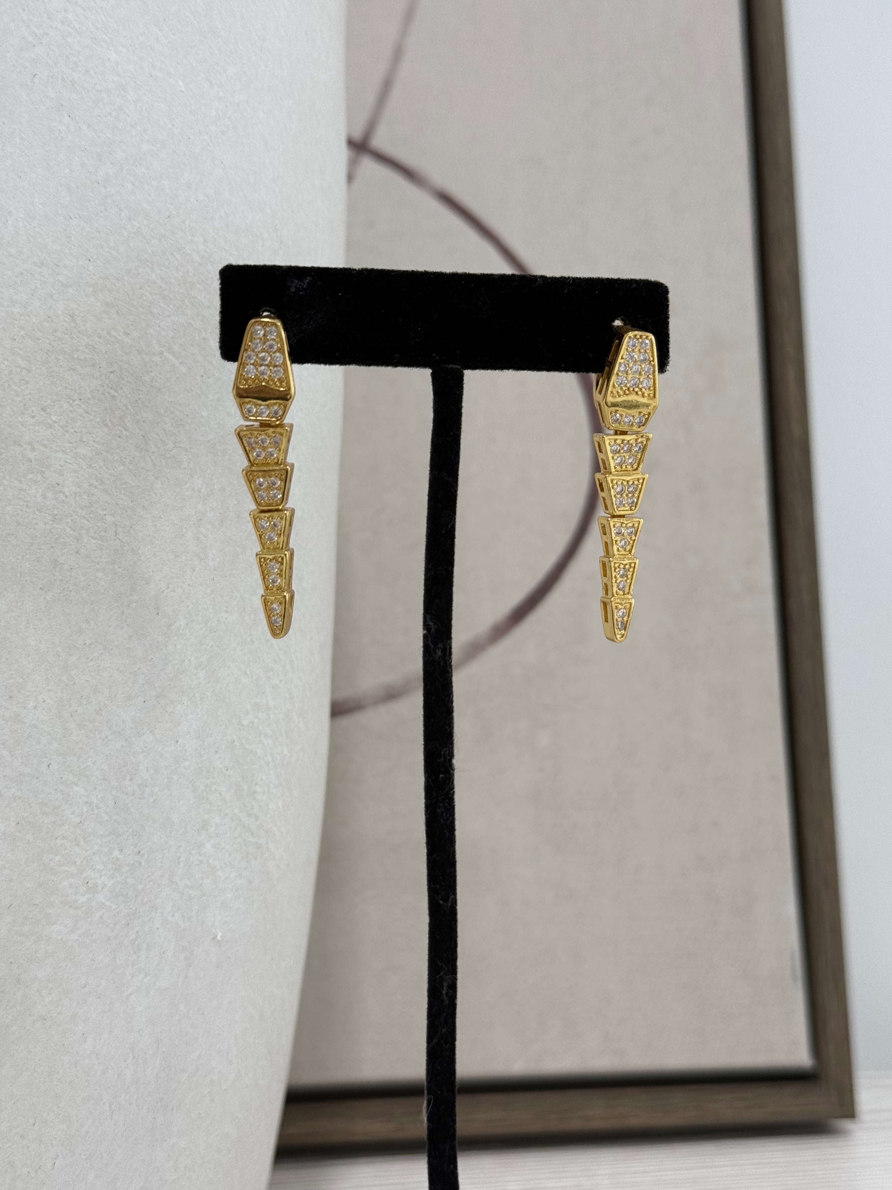 CZ Snake Drop Earring