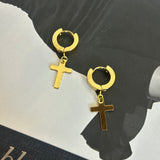 Cross Drop Hoop Huggie