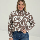 Lizzy Turtleneck Sweater - Taupe Multi