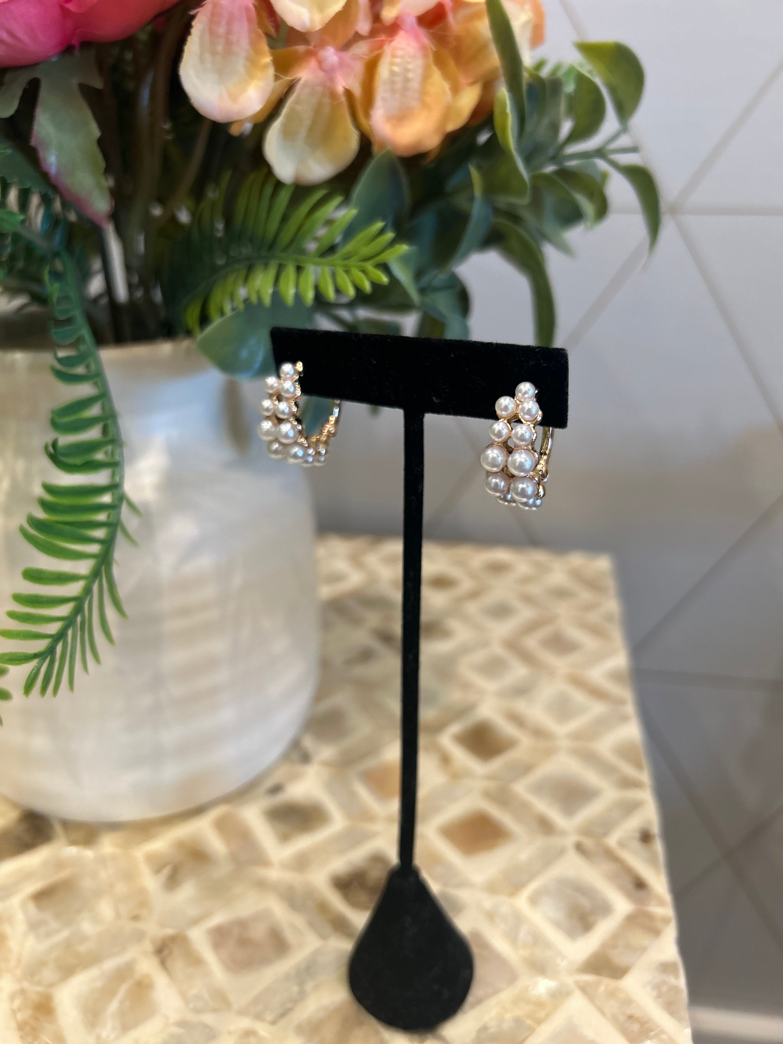 Double Row Pearl Hoop