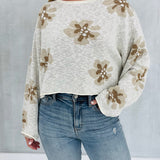 Floral Knit Sweater Top