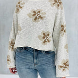 Floral Knit Sweater Top