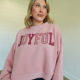 Joyful Appliqué Sweatshirt - Pink