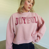 Joyful Appliqué Sweatshirt - Pink