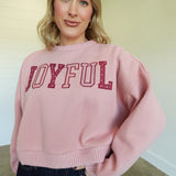 Joyful Appliqué Sweatshirt - Pink