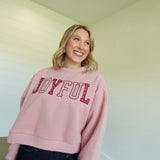 Joyful Appliqué Sweatshirt - Pink