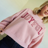 Joyful Appliqué Sweatshirt - Pink