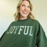 Joyful Appliqué Sweatshirt - Green