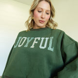 Joyful Appliqué Sweatshirt - Green