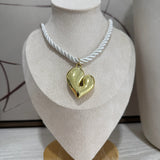 Braided Rope Necklace - White