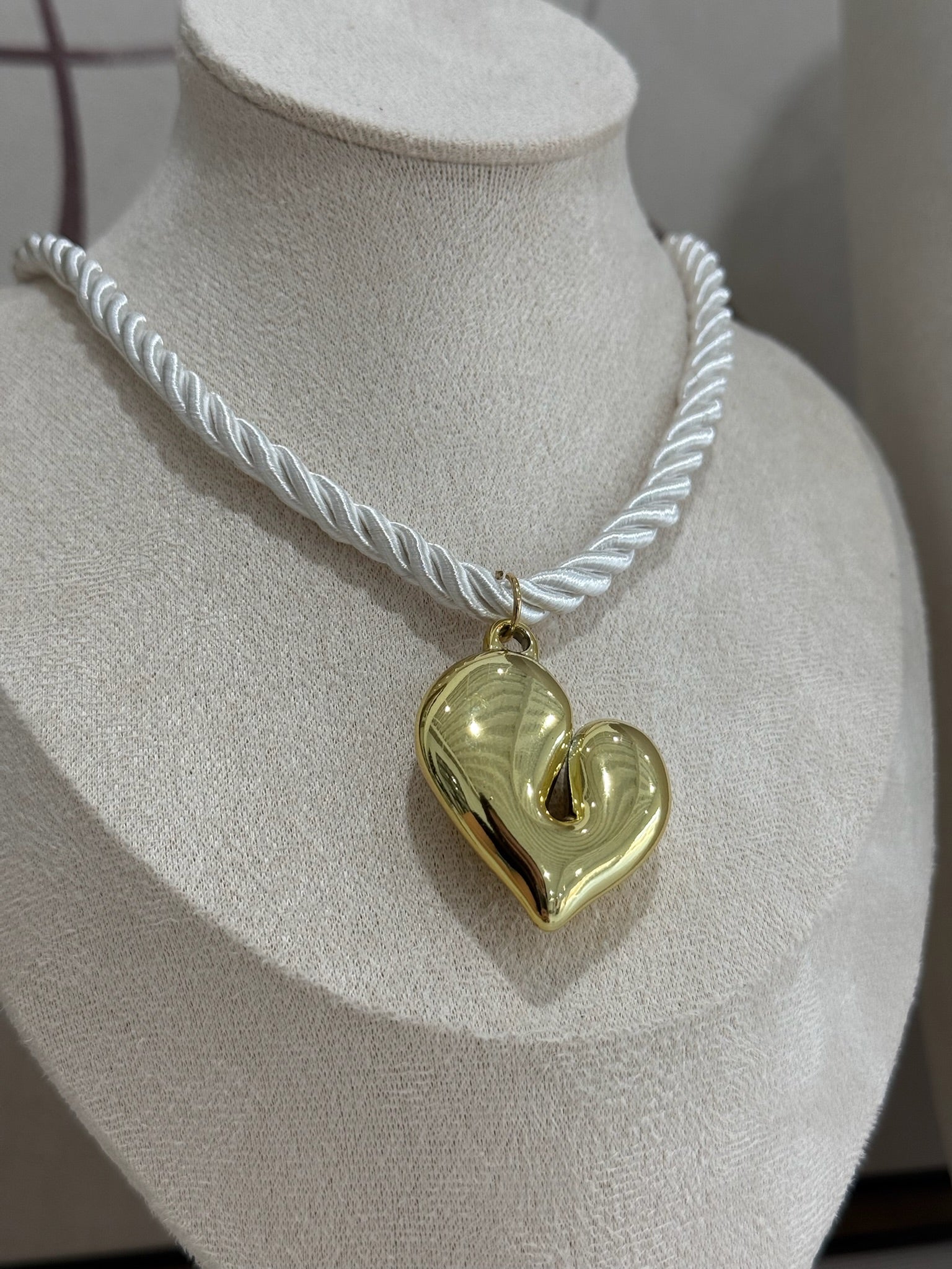 Braided Rope Necklace - White