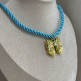 Braided Rope Necklace - Blue