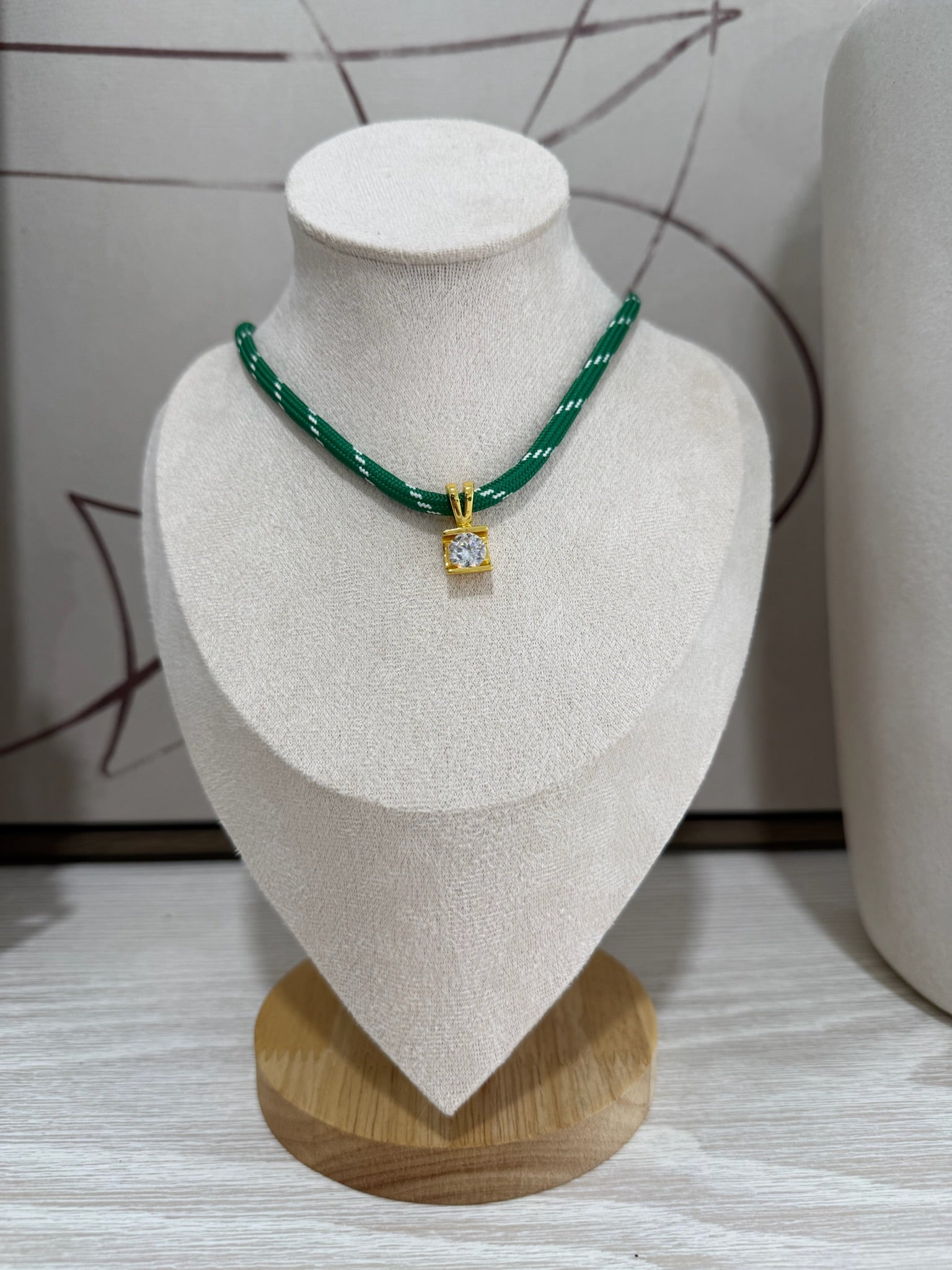 Minimalist Rope Necklace - Green