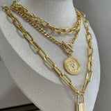 Layered Lock Necklace