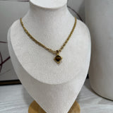 Diamond Shaped Tiger Eye Pendant Necklace