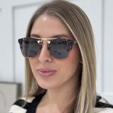 Demi Sunglasses - Crystal Brown Tort/Black Lens