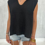 Upper Hand Sweater Top - Black