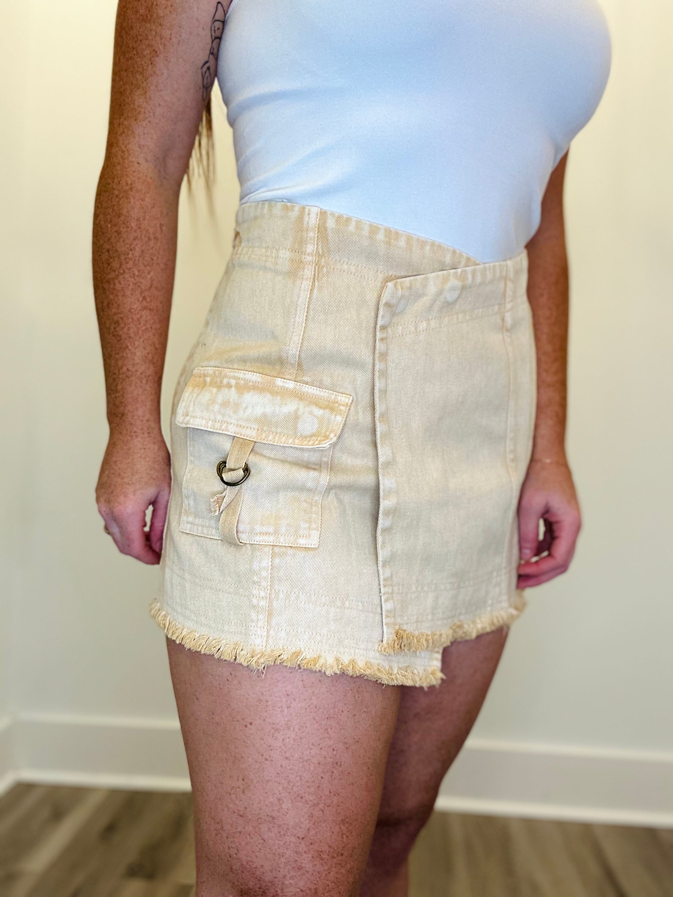 Be There Square Skort- Taupe West of Fifty Five