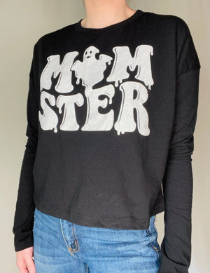 Momster Graphic Tee LS-Black West of Fifty Five